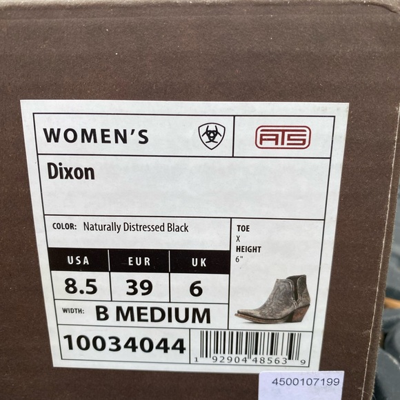 Ariat Dixon Naturally Distressed Black Boots (Style: AR0034044) - Picture 5 of 6